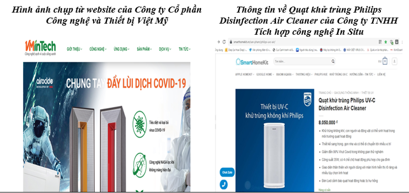 Hai doanh nghiệp giới thiệu sản phẩm điện tử diệt được Covid -19 bị 