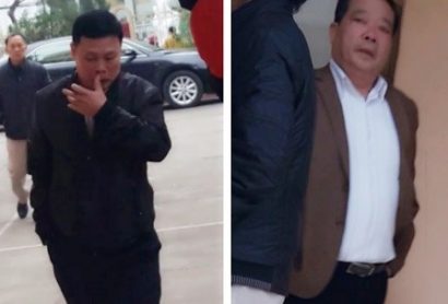Bị cáo Vinh (trái) và bị cáo Luật tại TAND tỉnh Bắc Giang