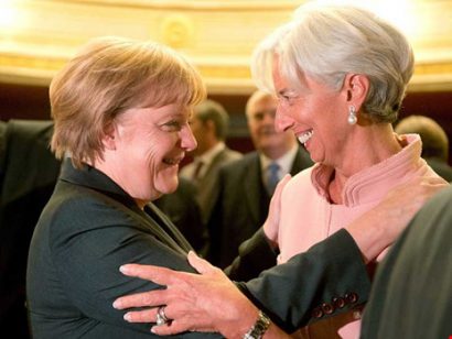  Bà Angela Merkel (trái) và bà Christine Lagarde sẽ quyết định vận mệnh Hy Lạp. Ảnh: EPA