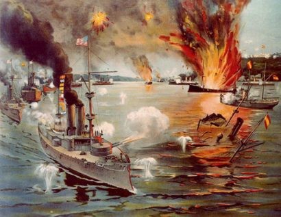 Trận giao chiến giữa hải quân Mỹ và Tây Ban Nha. Ảnh: National Interest.