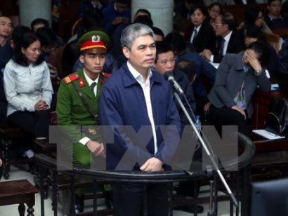  Bị cáo Nguyễn Xuân Sơn – nguyên Tổng Giám đốc Oceanbank tại phiên tòa xét xử sơ thẩm