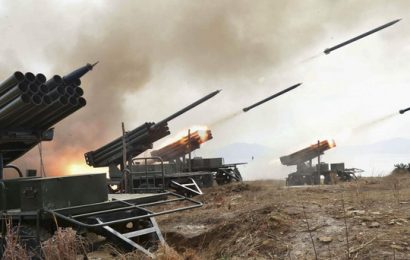  Một cuộc diễn tập của pháo binh Triều Tiên Ảnh: KCNA