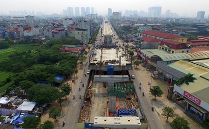  Tuyến đường sắt đô thị Nhổn - Ga Hà Nội đang xây dựng phần ga nổi