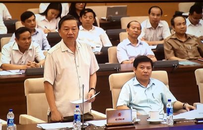 Bộ trưởng Bộ Công an, Thượng tướng Tô Lâm phát biểu trước Quốc hội về phương án sửa đổi, bổ sung BLHS 2015