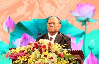  Chủ tịch Quốc hội Campuchia Heng Samrin bày tỏ cảm ơn sâu sắc đối với sự ủng hộ giúp đỡ quý giá mà lãnh đạo Đảng, Nhà nước và nhân dân Việt Nam đã dành cho nhân dân Campuchia - Ảnh: VGP