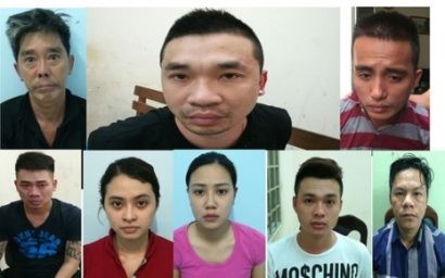  Các đối tượng trong đường dây ma túy khủng vừa bị Công an quận Bình Thạnh khám phá. Ảnh: CA