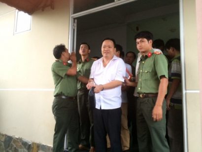  Nguyễn Huỳnh Đạt Nhân lúc bị bắt. Ảnh: C.A.