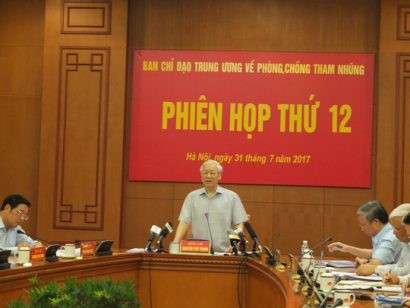  Tổng Bí thư Nguyễn Phú Trọng chủ trì phiên họp - Ảnh: Nội Chính