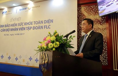 Ông Ông Đỗ Trường Minh - Quyền Tổng Giám đốc Tổng công ty bảo hiểm Bảo Việt phát biểu