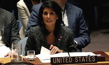  Đại sứ Mỹ tại Liên Hợp Quốc Nikki Haley. Ảnh: Reuters.