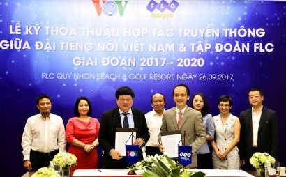 Tập đoàn FLC - VOV thống nhất ký kết biên bản thỏa thuận hợp tác về việc hợp tác thông tin và truyền thông giai đoạn 2017 - 2020.