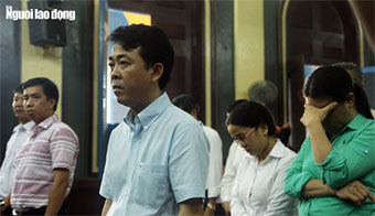 Bị cáo Nguyễn Minh Hùng và các đồng phạm tại phiên tòa sơ thẩm