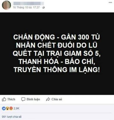 Nội dung bịa đặt lan truyền trên mạng xã hội.