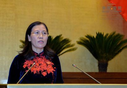  Chủ nhiệm Uỷ ban Tư pháp Lê Thị Nga (Ảnh: Quochoi.vn).