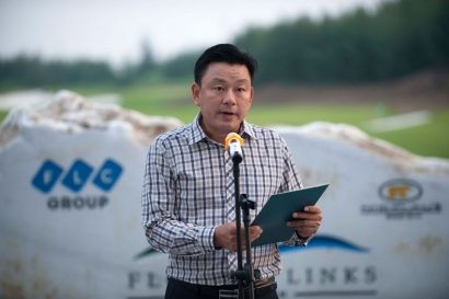 Ông Nguyễn Thanh Tùng - Phó TGĐ Công ty CP Quản lý Sân golf Biscom, GĐCN Biscom tại Thanh Hóa phát biểu tại lễ khai mạc