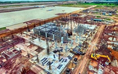 Sân bay Vân Đồn đang được xây dựng. (Ảnh: NLĐO)