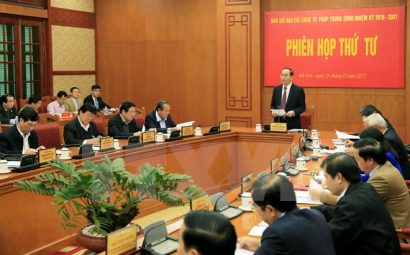  Chủ tịch nước Trần Đại Quang, Trưởng Ban Chỉ đạo cải cách Tư pháp Trung ương chủ trì Phiên họp lần thứ tư Ban Chỉ đạo cải cách Tư pháp Trung ương