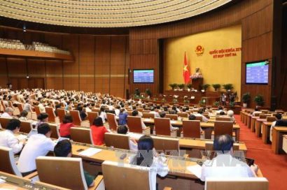 Chiều 20/6/2017, Quốc hội thông qua toàn văn Luật sửa đổi, bổ sung một số điều của Bộ luật hình sự số 100/2015/QH13. Ảnh: Phương Hoa/TTXVN