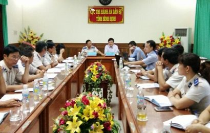  Quang cảnh Đoàn công tác Tổng cục THADS kiểm tra, làm việc với Cục THASD tỉnh Bình Định (8/2017) 