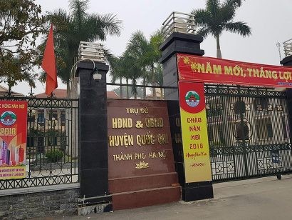 Trụ sở UBND huyện Quốc Oai, nơi ông Nguyễn Hồng Lâm, Chủ tịch UBND huyện làm lãnh đạo, nhưng vắng mặt không rõ lý do suốt 1 tuần qua