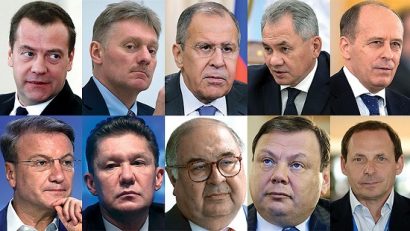  “Danh sách Kremlin” bao gồm hầu như toàn bộ giới lãnh đạo Nga và các doanh nhân lớn
