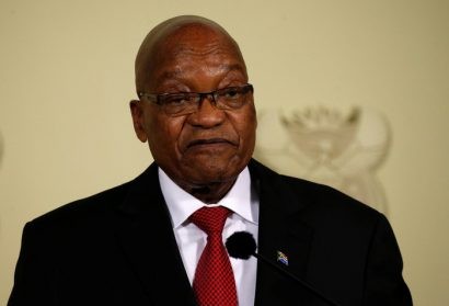 Tổng thống Nam Phi, ông Jacob Zuma, tuyên bố từ chức ngày 14-2 - Ảnh: REUTERS
