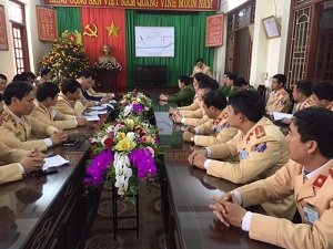 Lực lượng cảnh sát giao thông  - Công an tỉnh Nam Định  họp bàn  các phương án bảo vệ an toàn giao thông lễ hội khai ấn