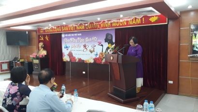 Đ/c Trịnh Thị Lê Trâm phát biểu khai mạc buổi lễ kỷ niệm