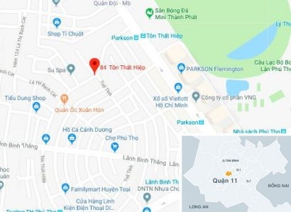 Vị trí một căn nhà bị cảnh sát đột kích ở quận 11. Ảnh: Google Maps.