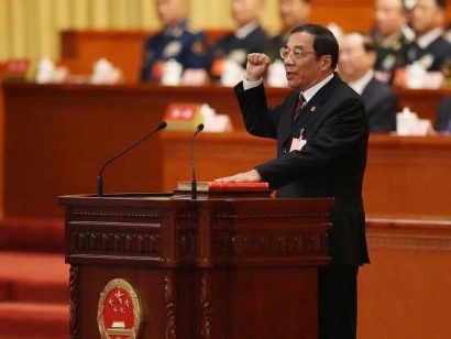 Ông Dương Hiểu Độ tuyên thệ nhậm chức chủ nhiệm NSC, cơ quan chống tham nhũng mới của Trung Quốc. Ảnh: TÂN HOA XÃ