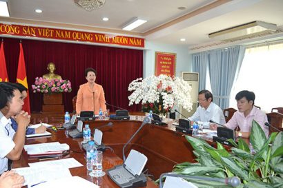 Bà Phan Thị Mỹ Thanh chủ trì một phiên họp tại tỉnh Đồng Nai trong tháng 3-2018. Ảnh: Báo Đồng Nai