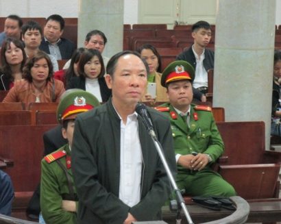 Ông Phan Minh Nguyệt, cựu PGĐ Sở nông nghiệp và phát triển nông thôn TP. Hà Nội tại phiên tòa sơ thẩm cuối năm 2017 (ảnh L.K).