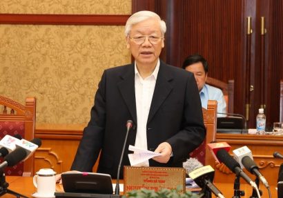 Tổng Bí thư Nguyễn Phú Trọng phát biểu tại cuộc họp