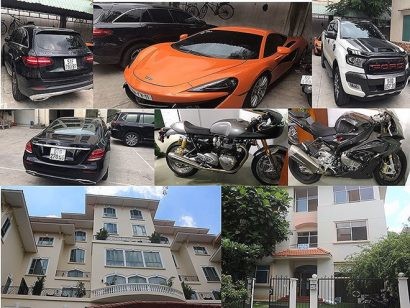Siêu xe, biệt thự mà công an thu giữ trong chuyên án.