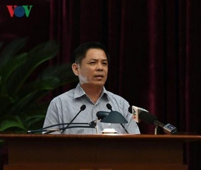  Bộ trưởng Bộ GTVT Nguyễn Văn Thể phát biểu tại phiên thảo luận