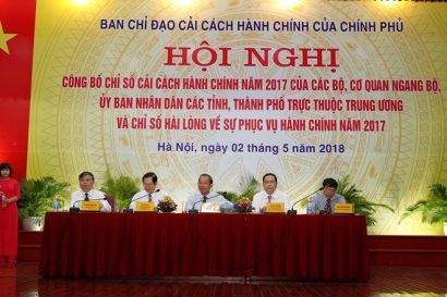  Hội nghị công bố chỉ số cải cách hành chính năm 2017. Ảnh: Lê Sơn.