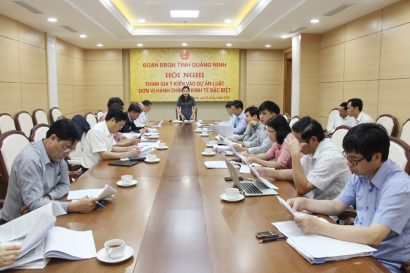 Quang cảnh Hội nghị tham gia ý kiến vào Dự án Luật Đơn vị hành chính – kinh tế đặc biệt do Đoàn ĐBQH tỉnh Quảng Ninh tổ chức (nguồn ảnh: baoquangninh.com.vn) 