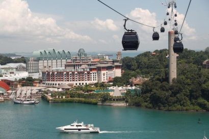  Hệ thống cáp treo trên đảo Sentosa (Ảnh: Reuters)