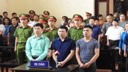  Các bị cáo tại phiên tòa xét xử chiều nay