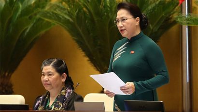 Chủ tịch Quốc hội Nguyễn Thị Kim Ngân phát biểu khai mạc phiên chất vấn và trả lời chất vấn