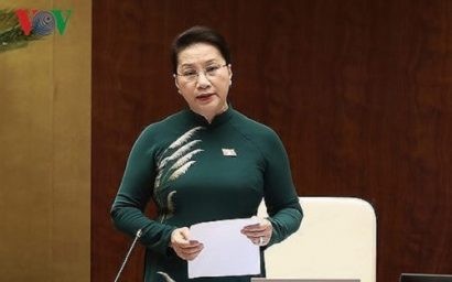 Chủ tịch Quốc hội Nguyễn Thị Kim Ngân phát biểu tại phiên chất vấn