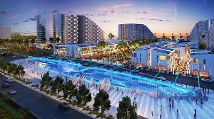 Dự án nằm sát Đại lộ Nguyễn Tất Thành và tại đây sẽ có hạng mục sân khấu nhạc nước sống động. 