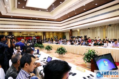 Đông đảo Phóng viên báo chí tham dự Họp báo công bố nguyên nhân cá chết do Formosa gây ra tại Hà Tĩnh do Chính phủ tổ chức