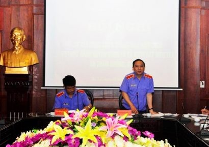  Đồng chí Bùi Mạnh Cường, Phó Viện trưởng VKSND tối cao phát biểu chỉ đạo tại Hội nghị sơ kết 6 tháng đầu năm 2018 của Vụ 5 