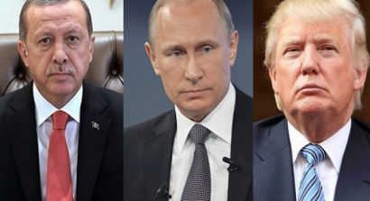 Tổng thống Thổ Nhĩ Kỳ Erdogan, Tổng thống Nga Putin và Tổng thống Mỹ Donald Trump. 