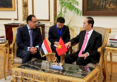 Chủ tịch nước Trần Đại Quang hội kiến Thủ tướng Ai Cập Mostafa Madbouly