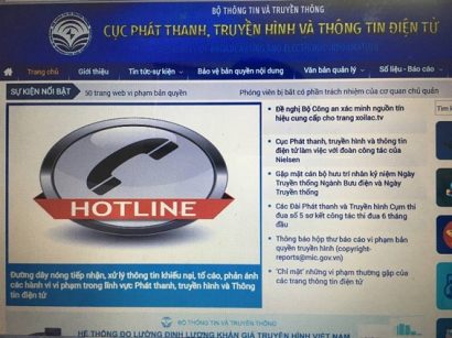 Cục PTTH&TTĐT công bố đường dây nóng. Ảnh: O.H