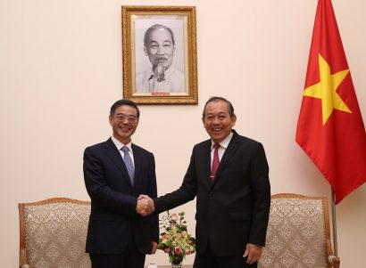  Phó Thủ tướng Trương Hòa Bình tiếp Chánh án TANDTC Trung Quốc Chu Cường