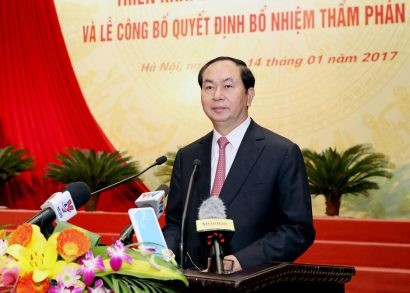  Chủ tịch nước Trần Đại Quang phát biểu tại Hội nghị triển khai công tác Tòa án năm 2017