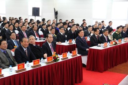  Chủ tịch nước Trần Đại Quang cùng các đồng chí lãnh đạo Đảng, Chính phủ, Quốc hội và các đại biểu tham dự trực tuyến triển khai công tác Tòa án năm 2018